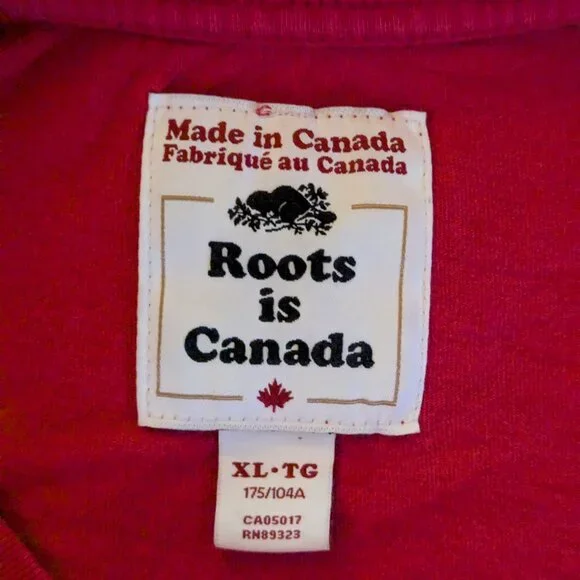 Roots Canada Red T-Shirt XL - Picture 5 of 6